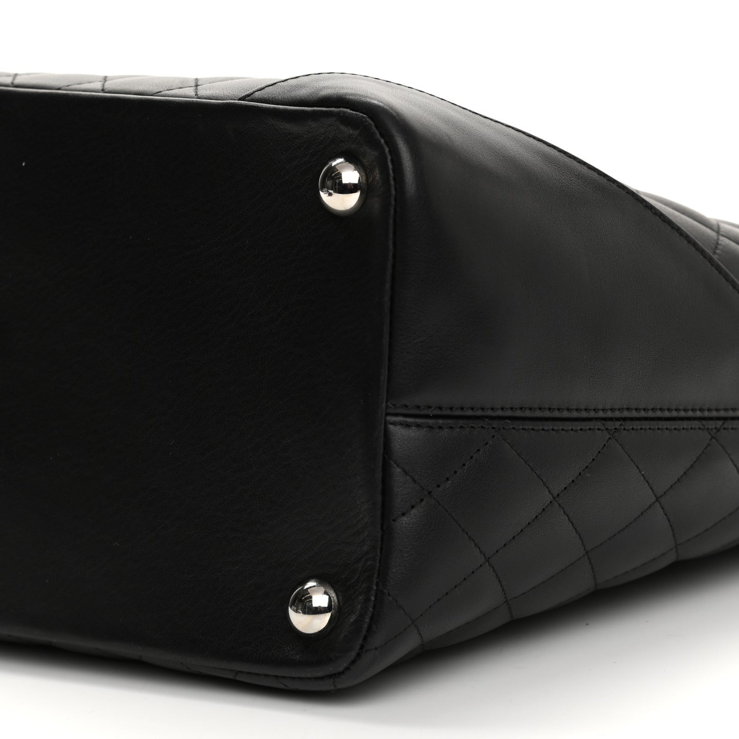 Calfskin Quilted Large Cambon Tote Black