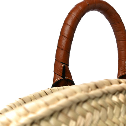 Chloe Raffia Small Grain Calfskin Small Marcie Basket Tan 9 of 9