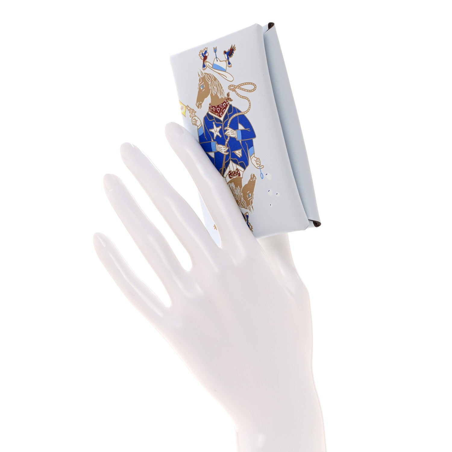 Hermes Swift Printed Cowboy Calvi Card Case Bleu Brume 2 of 8