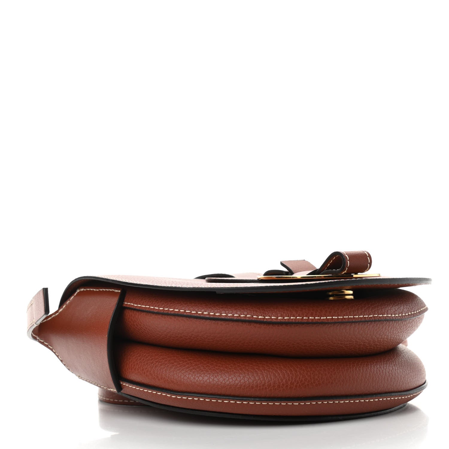 Chloe Grained Calfskin Small Darryl Saddle Crossbody Bag Sepia Brown 4 of 9