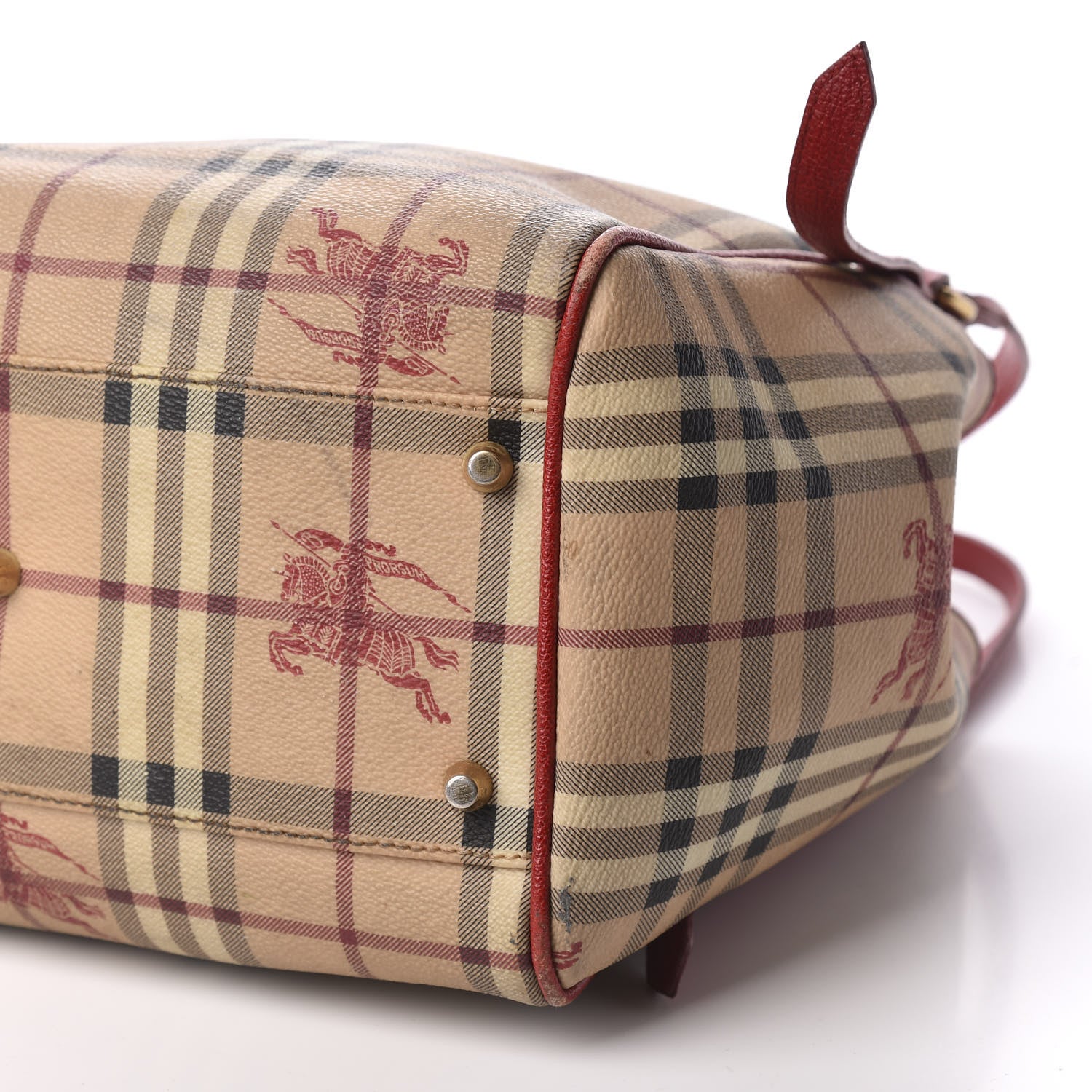 Burberry Haymarket Check Small Canterbury Tote Military Red 9 of 10