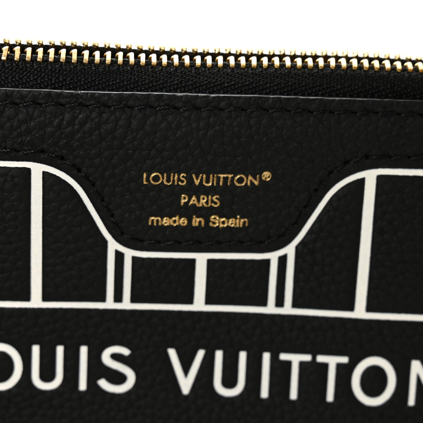 Calfskin Neverfull Inside Out MM Pochette Black