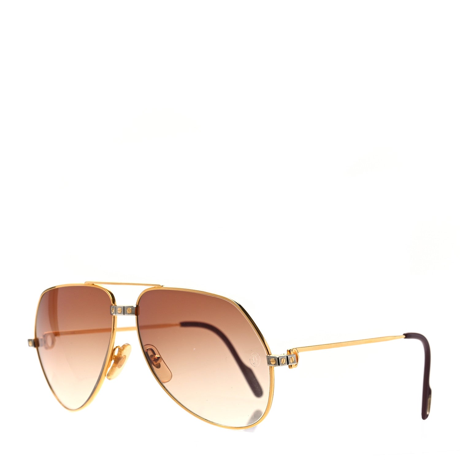 Cartier Metal Gold Plated Aviator Sunglasses Gold 1 of 6