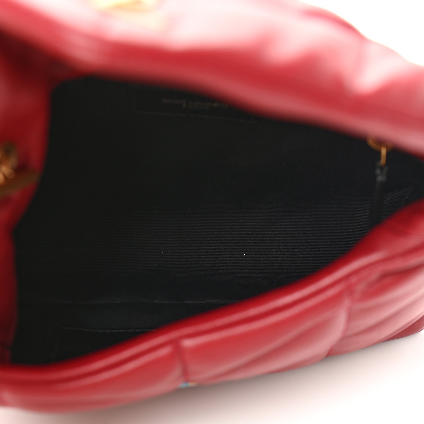 Lambskin Quilted Toy Loulou Puffer Monogram Chain Satchel Red