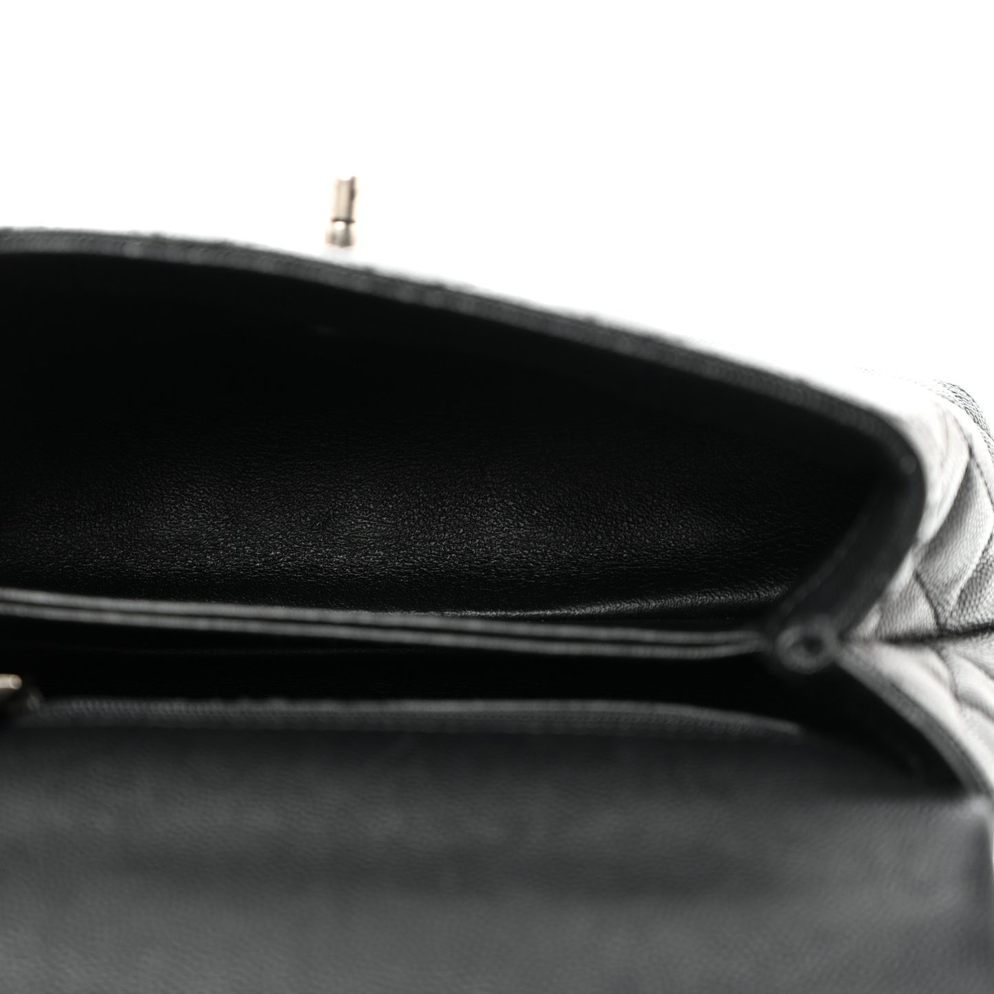 Caviar Lizard Quilted Mini Coco Handle Flap Black Khaki