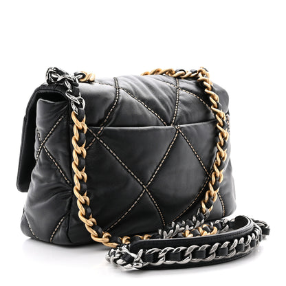 Chanel Lambskin Chain Quilted Medium Chanel 19 Flap Black 3 of 10
