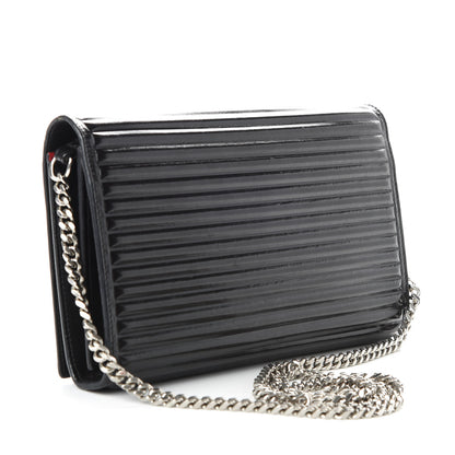 Saint Laurent Ribbed Calfskin Opium Monogram Chain Wallet Black 3 of 9