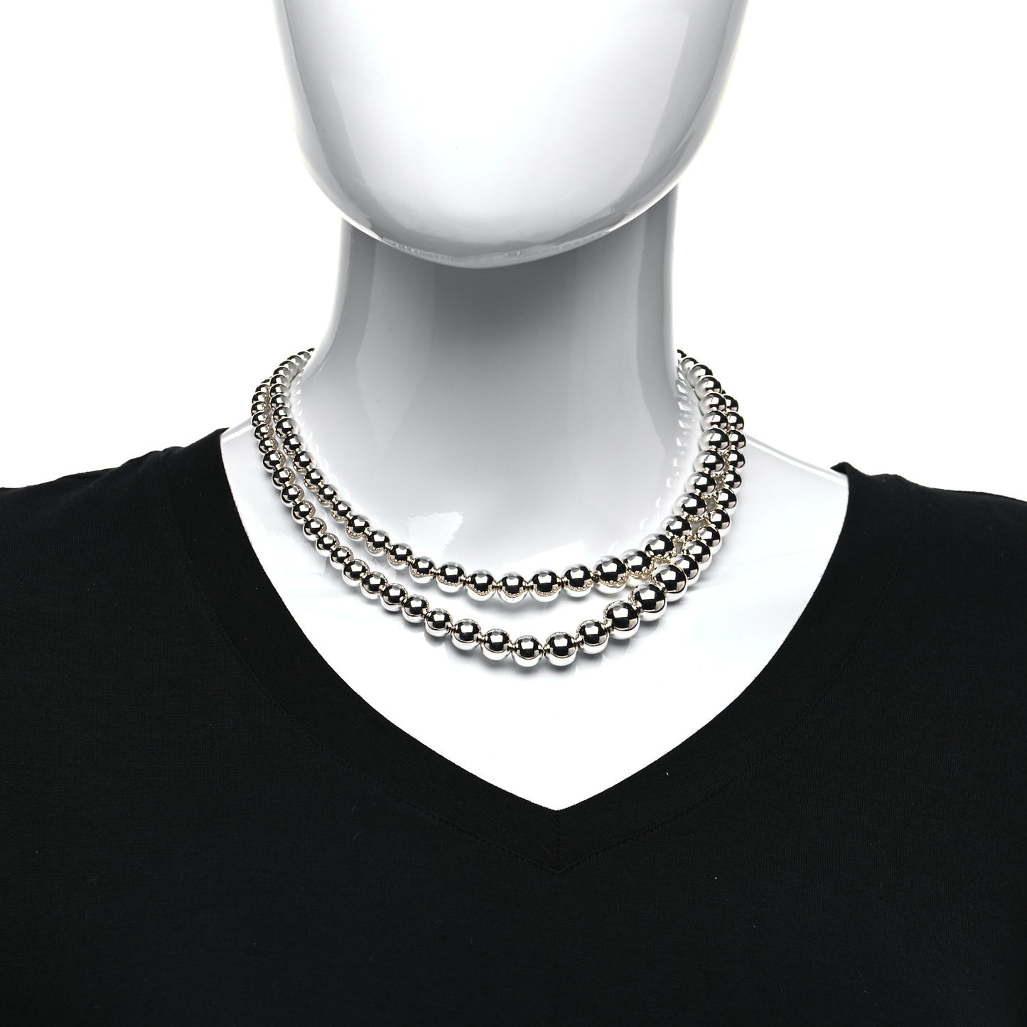Sterling Silver HardWear Graduated Ball Two-Row Necklace