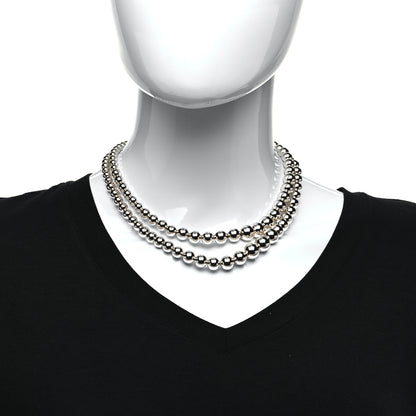 Tiffany Sterling Silver HardWear Graduated Ball Two-Row Necklace 2 of 5