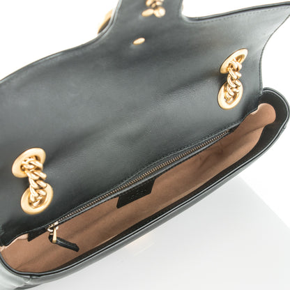 Gucci Calfskin Matelasse Small GG Marmont Shoulder Bag Black 5 of 7
