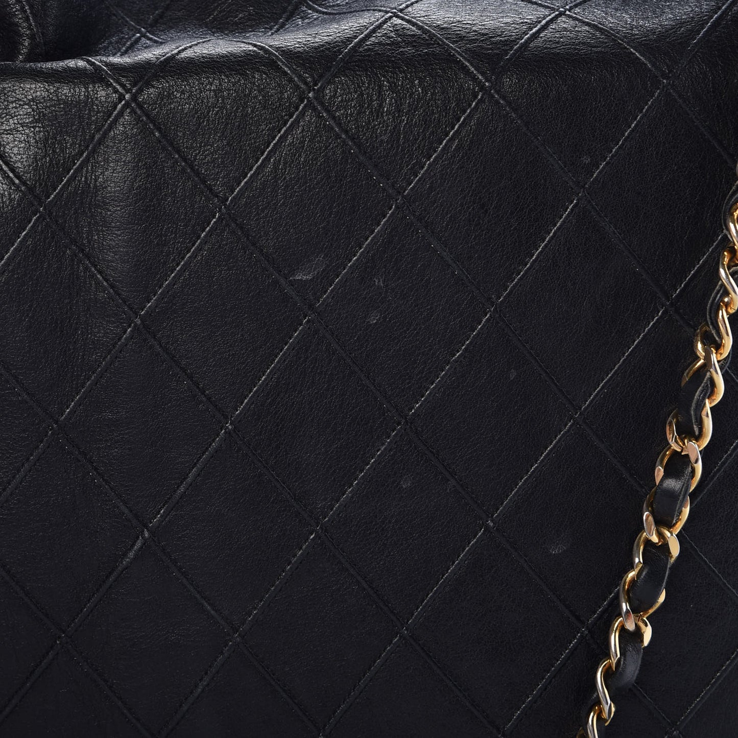Lambskin Double Stitched Tote Black