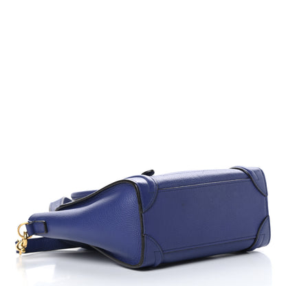 Celine Drummed Calfskin Nano Luggage Indigo 4 of 16