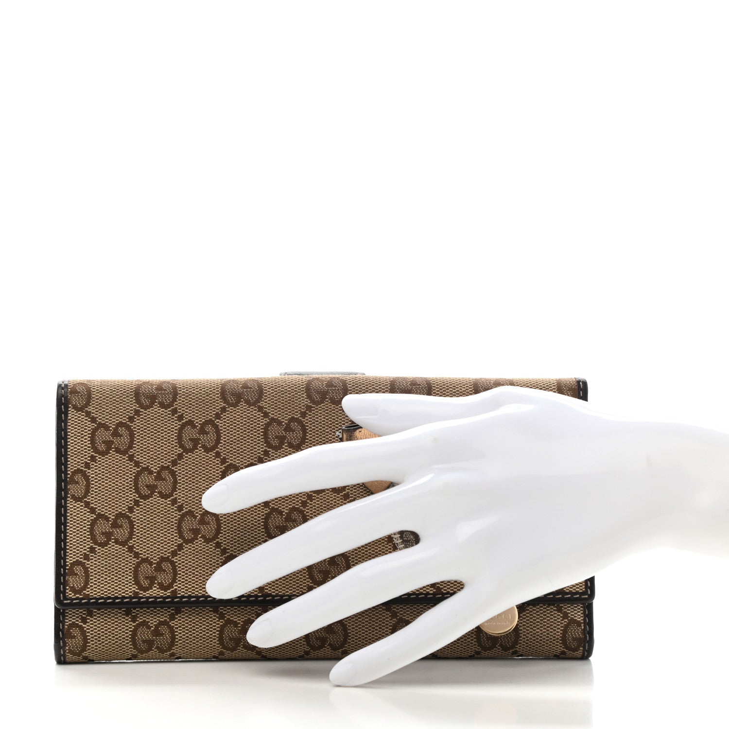 Gucci Monogram Guccioli Brando Chihuahua Continental Wallet Dark Brown 2 of 10