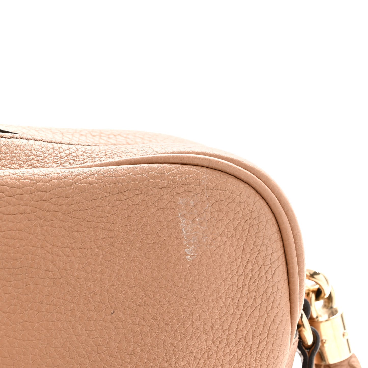 Pebbled Calfskin Small Soho Disco Bag Camelia