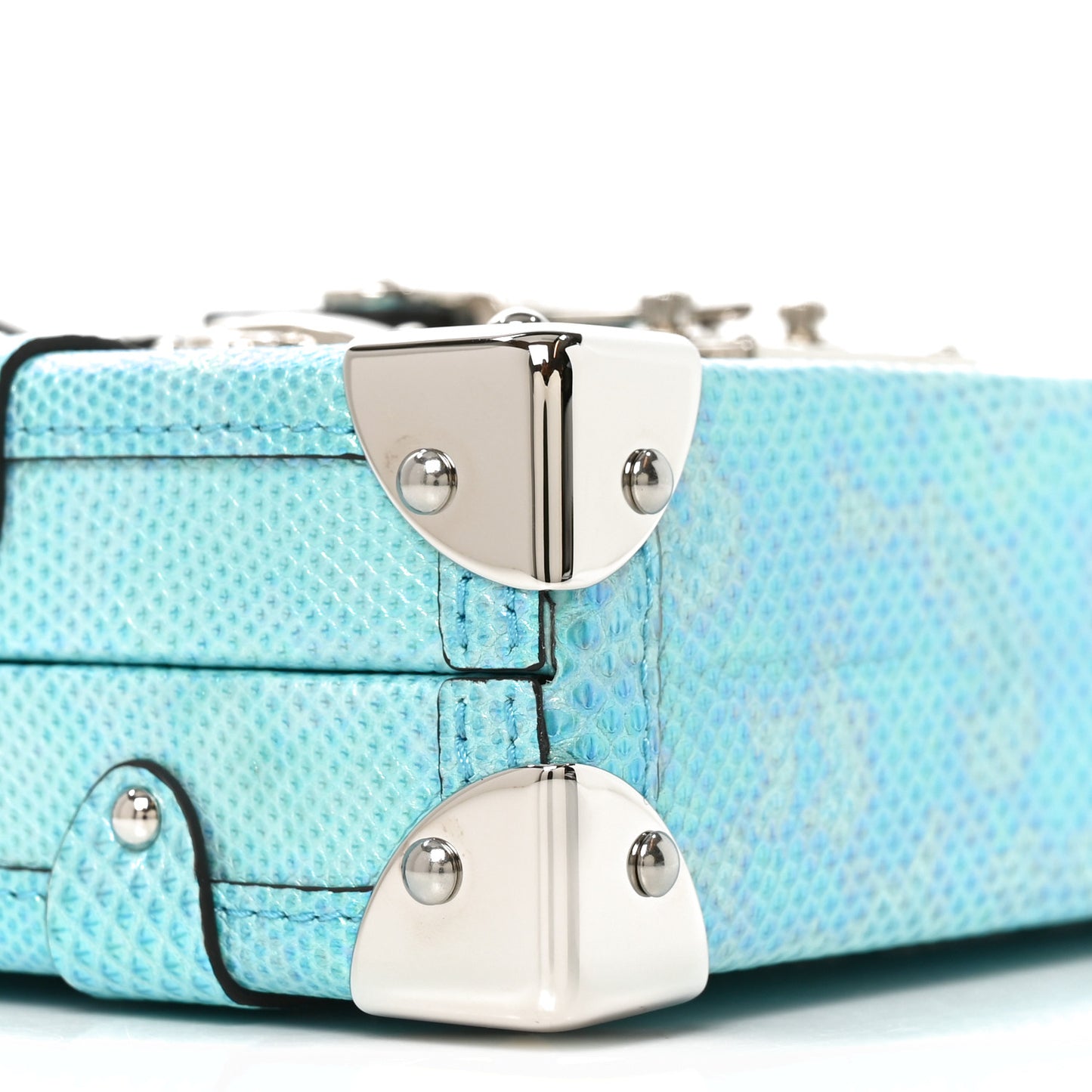 Iridescent Karung Petite Malle Blue Petrol