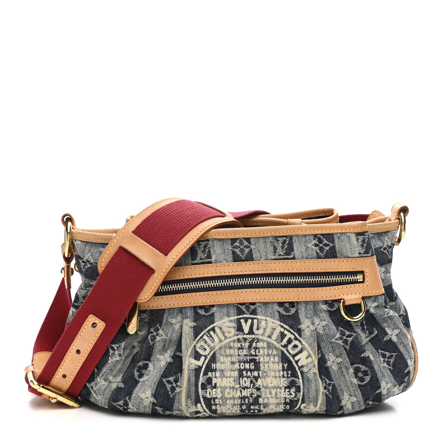 Louis Vuitton Denim Raye Porte Epaule MM 1 of 21