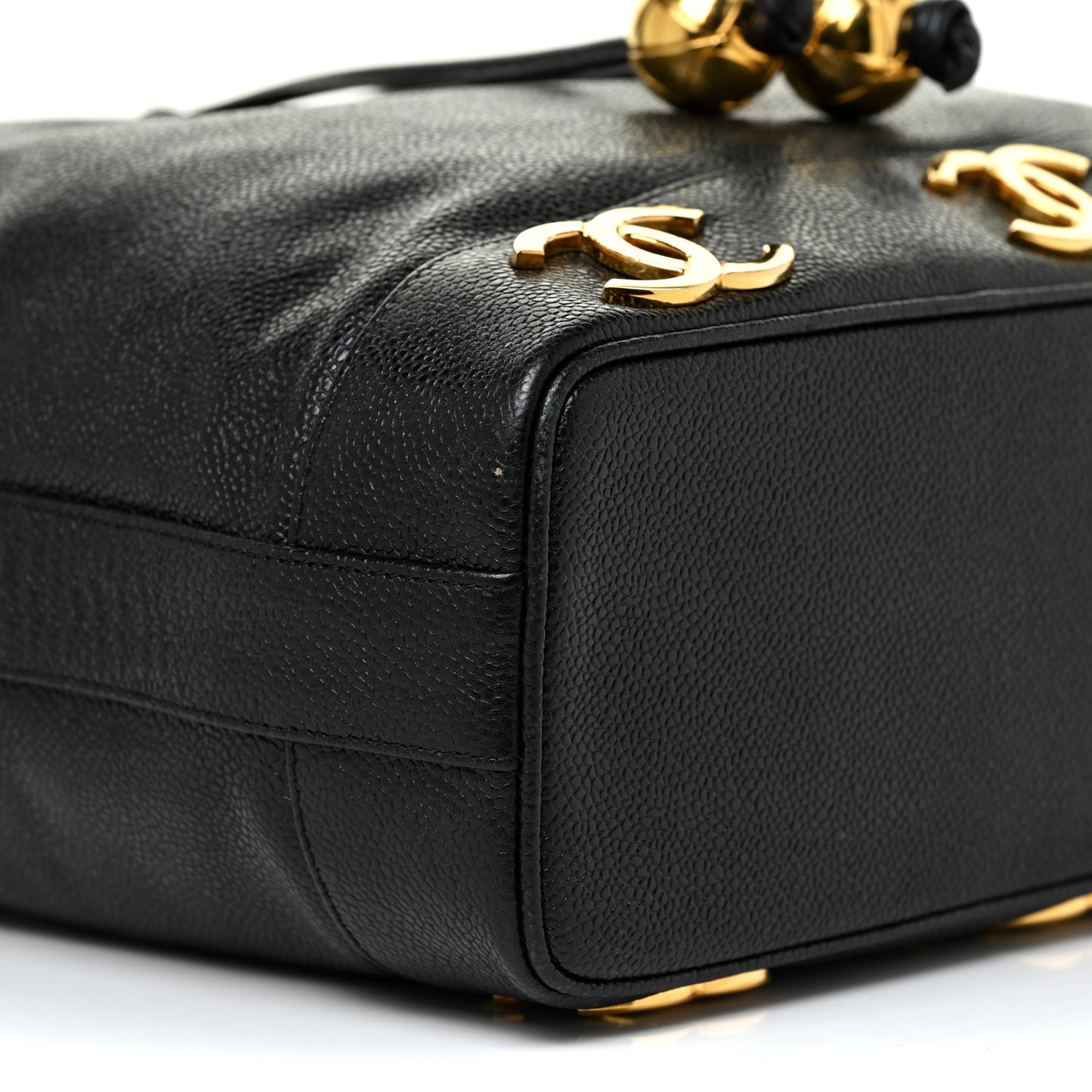 Caviar CC Drawstring Shoulder Bag Black