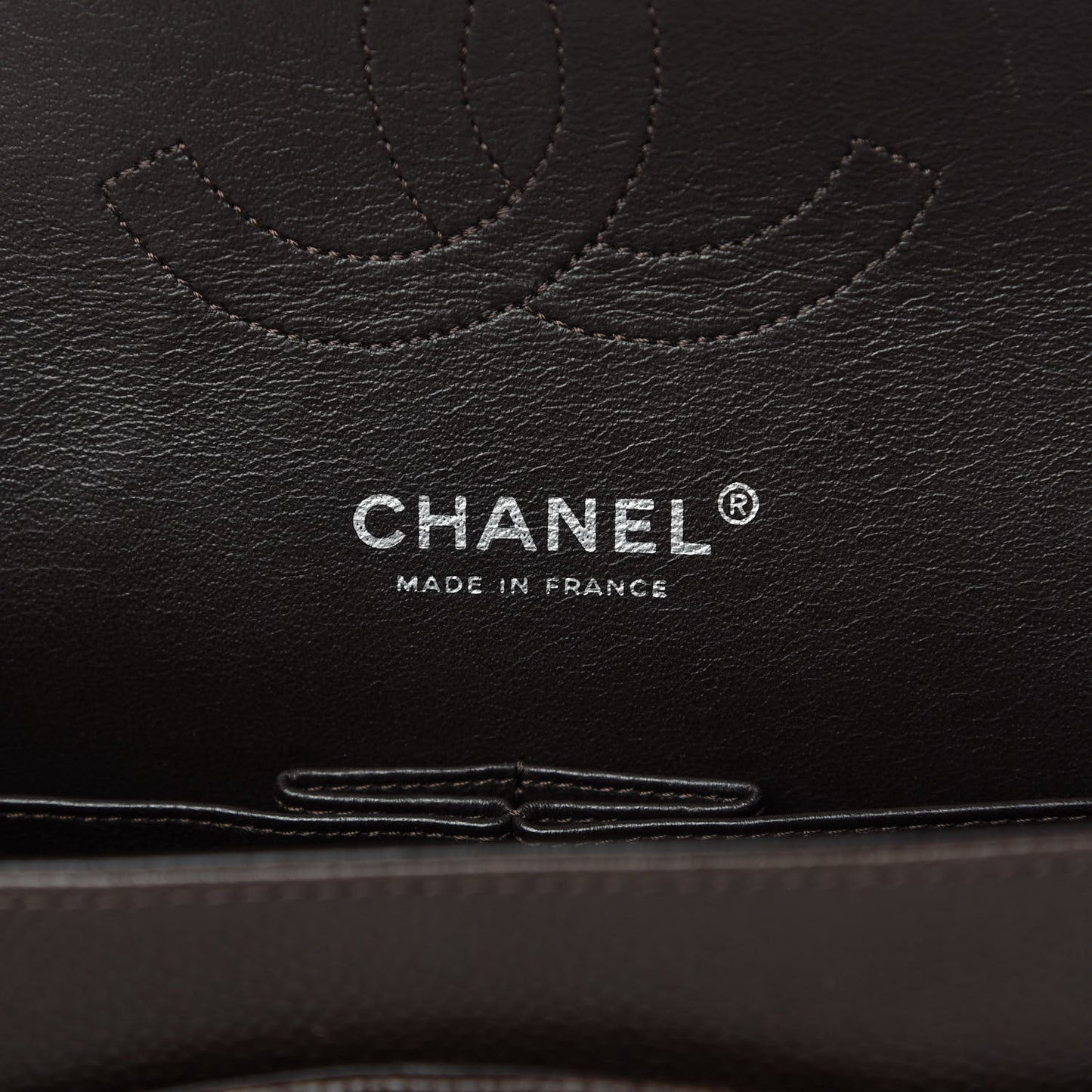 Caviar Quilted Medium Double Flap Brown