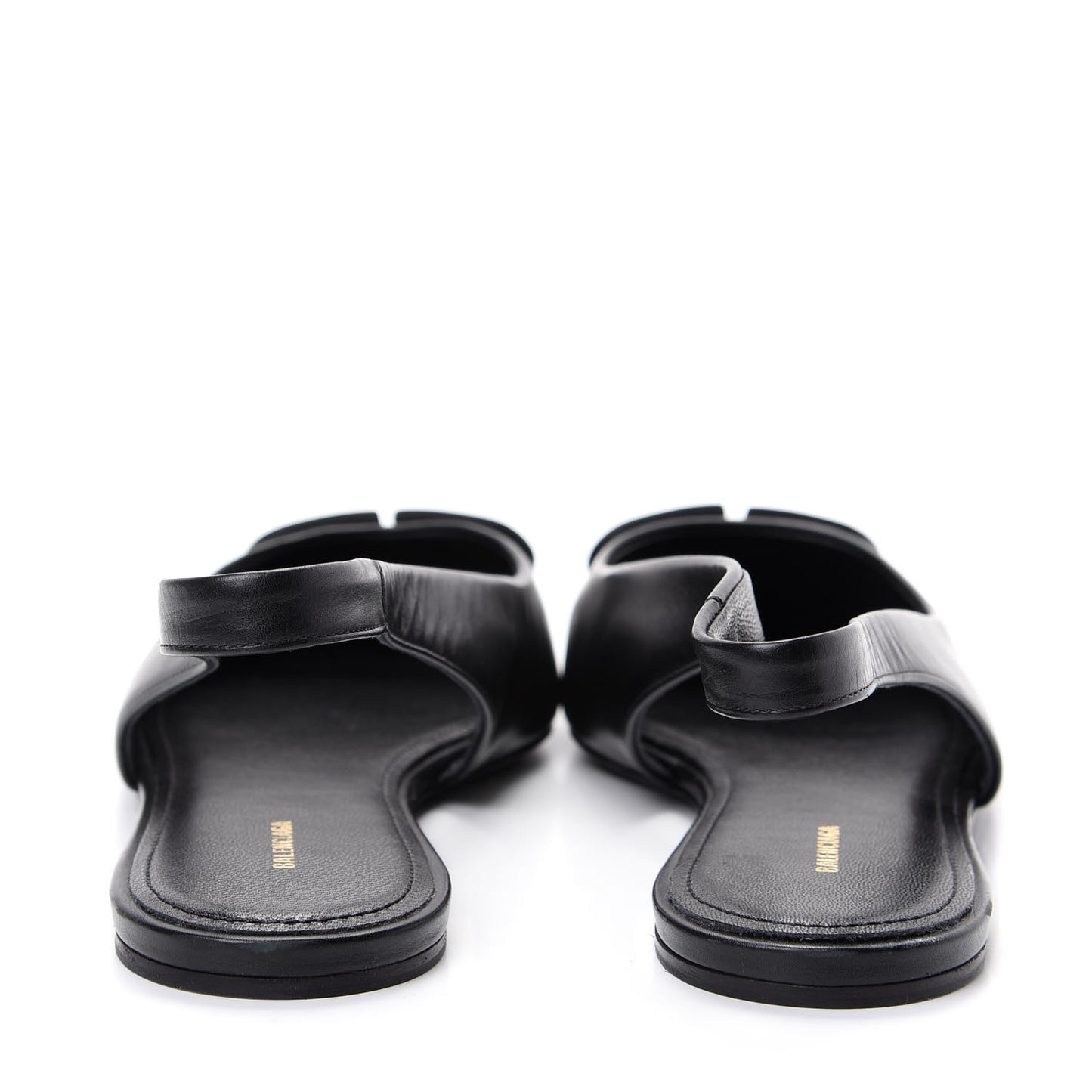 Calfskin BB Knife Pointy Toe Slingback Flats 38 Black