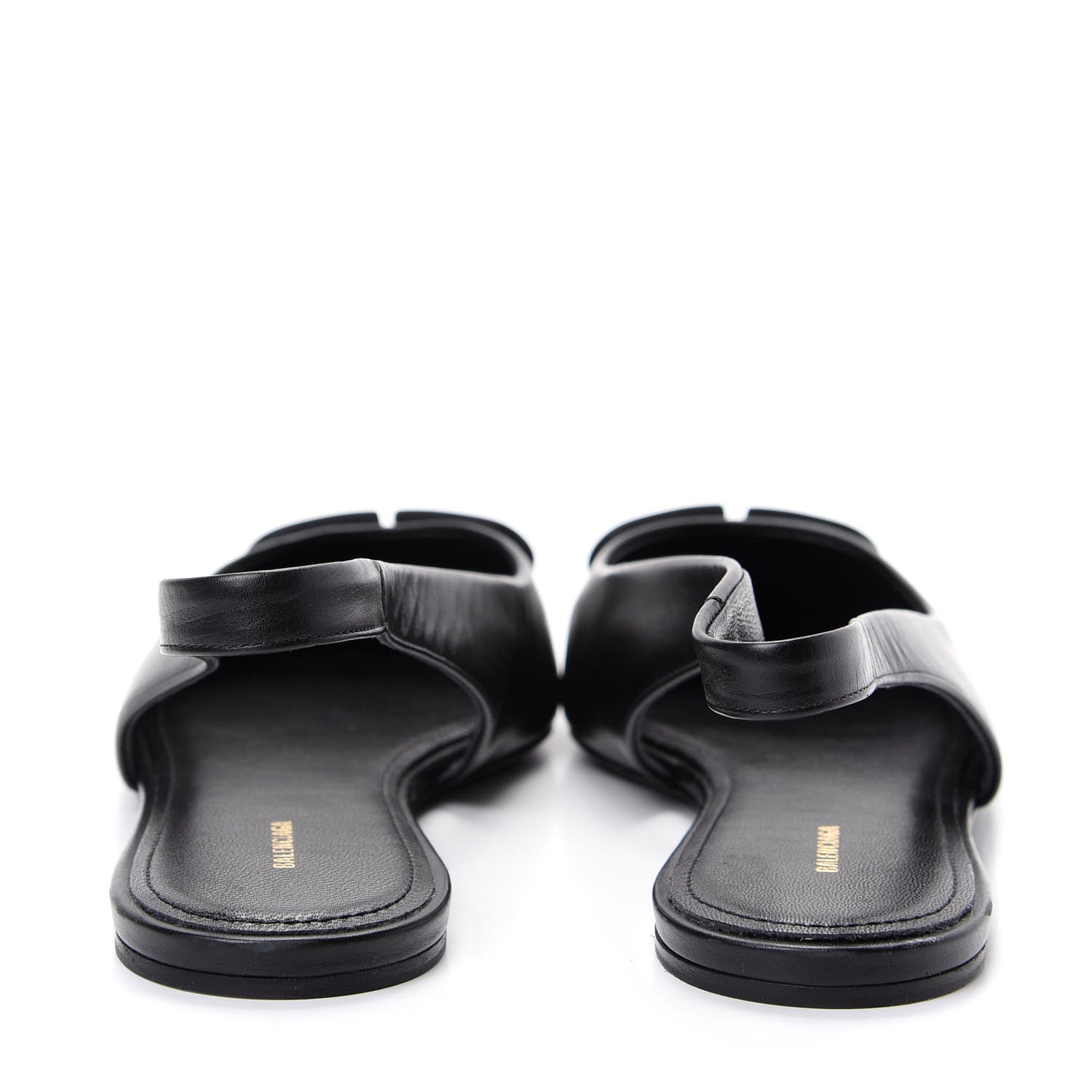 Balenciaga Calfskin BB Knife Pointy Toe Slingback Flats 38 Black 7 of 11