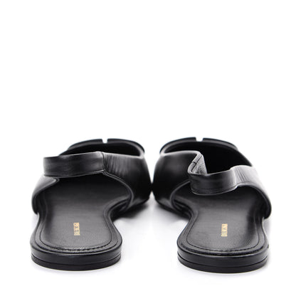 Balenciaga Calfskin BB Knife Pointy Toe Slingback Flats 38 Black 7 of 11
