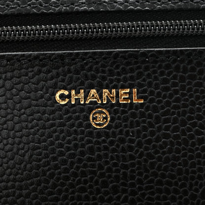 Chanel Caviar Quilted CC Turnlock Wallet On Chain WOC Black 6 of 12