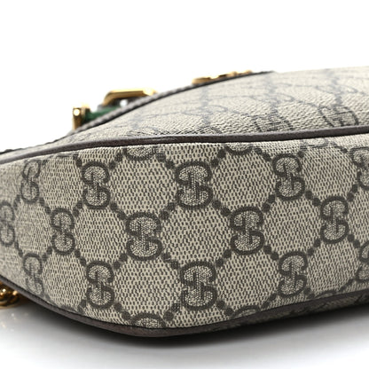 Gucci GG Supreme Monogram Textured Dollar Calfskin Web Small Ophidia GG Handbag Beige Ebony New Acero 7 of 8