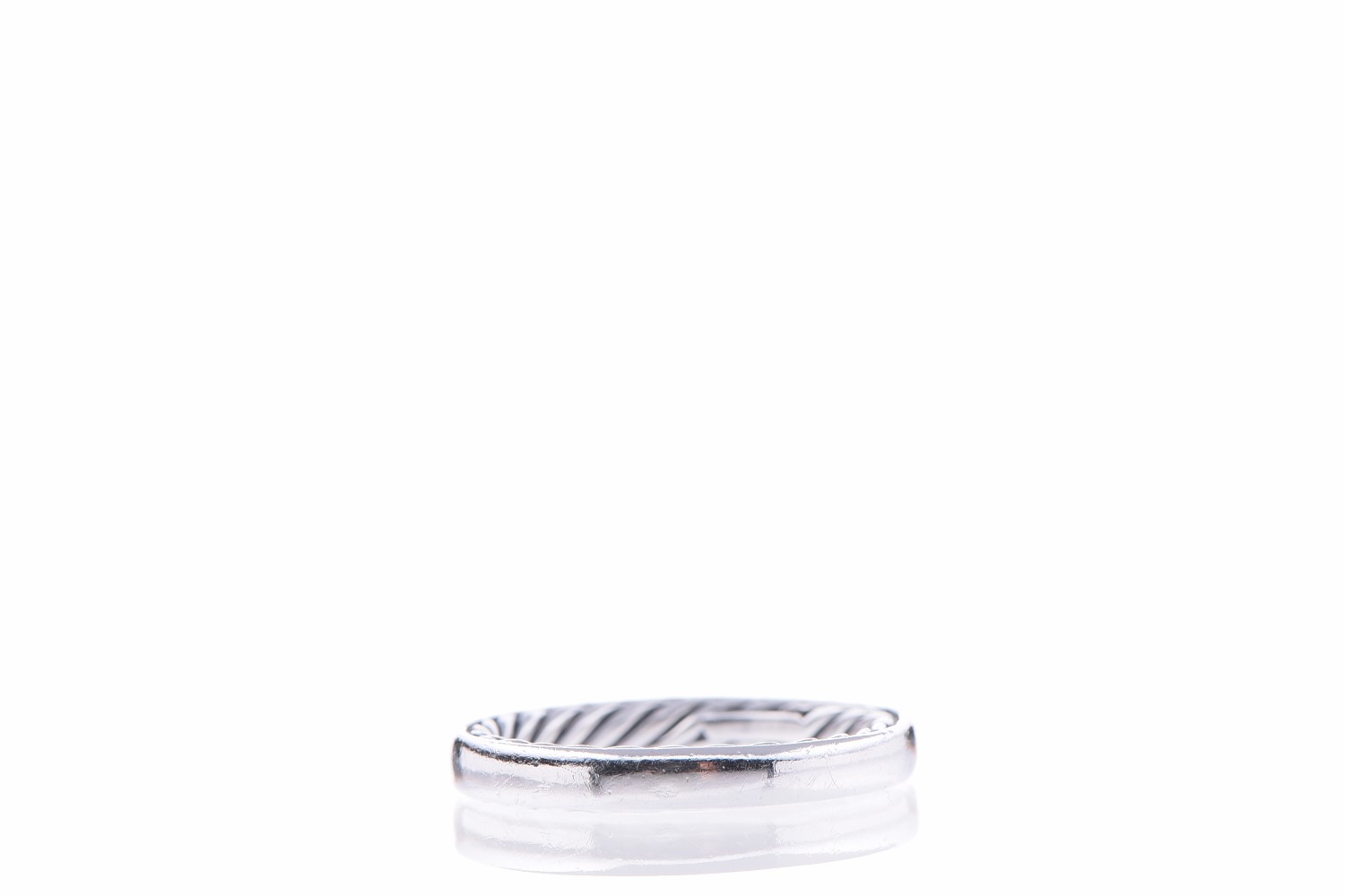 David Yurman Sterling Silver 3mm Cable Classics Band Ring 54 7 1 of 4