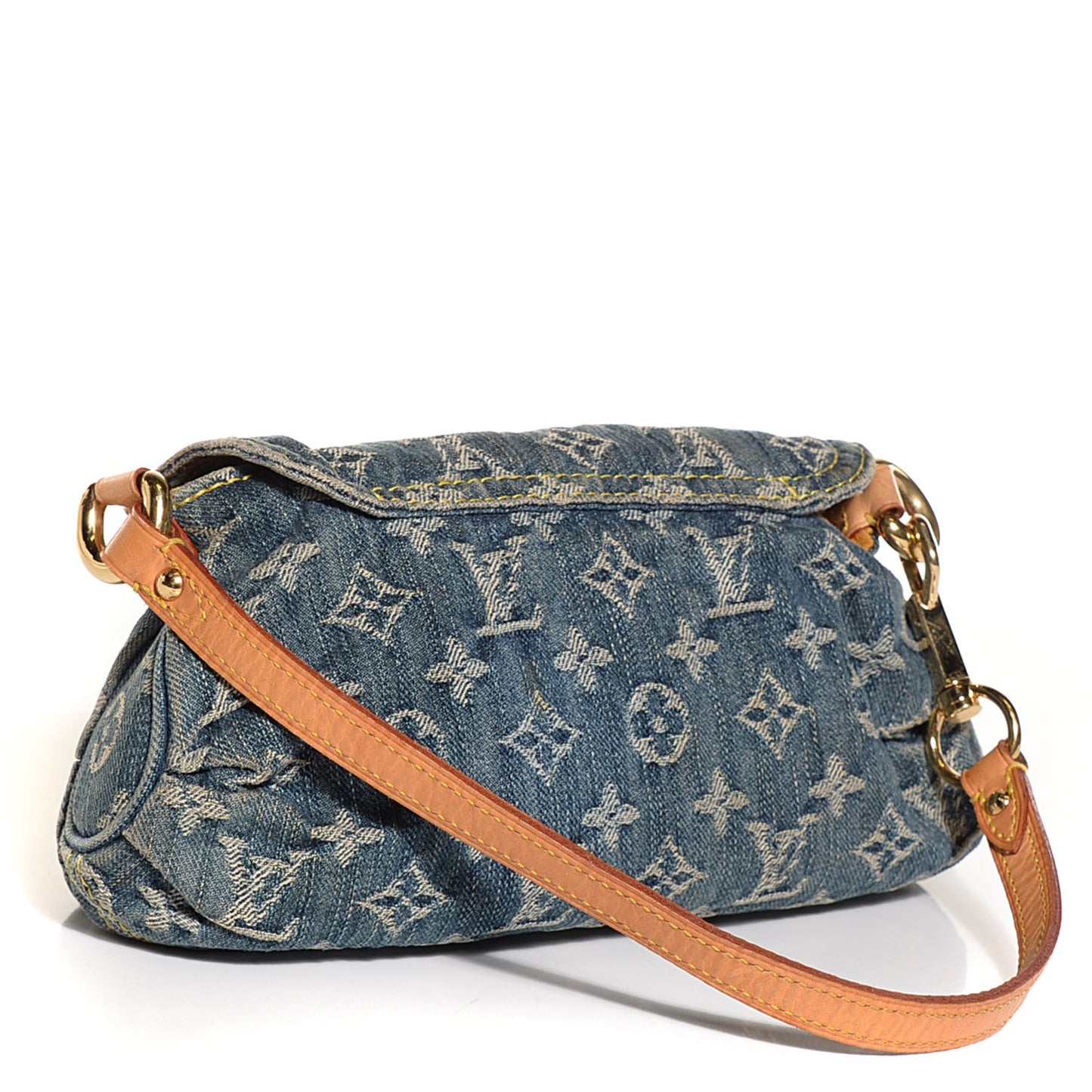 Monogram Denim Mini Pleaty Blue