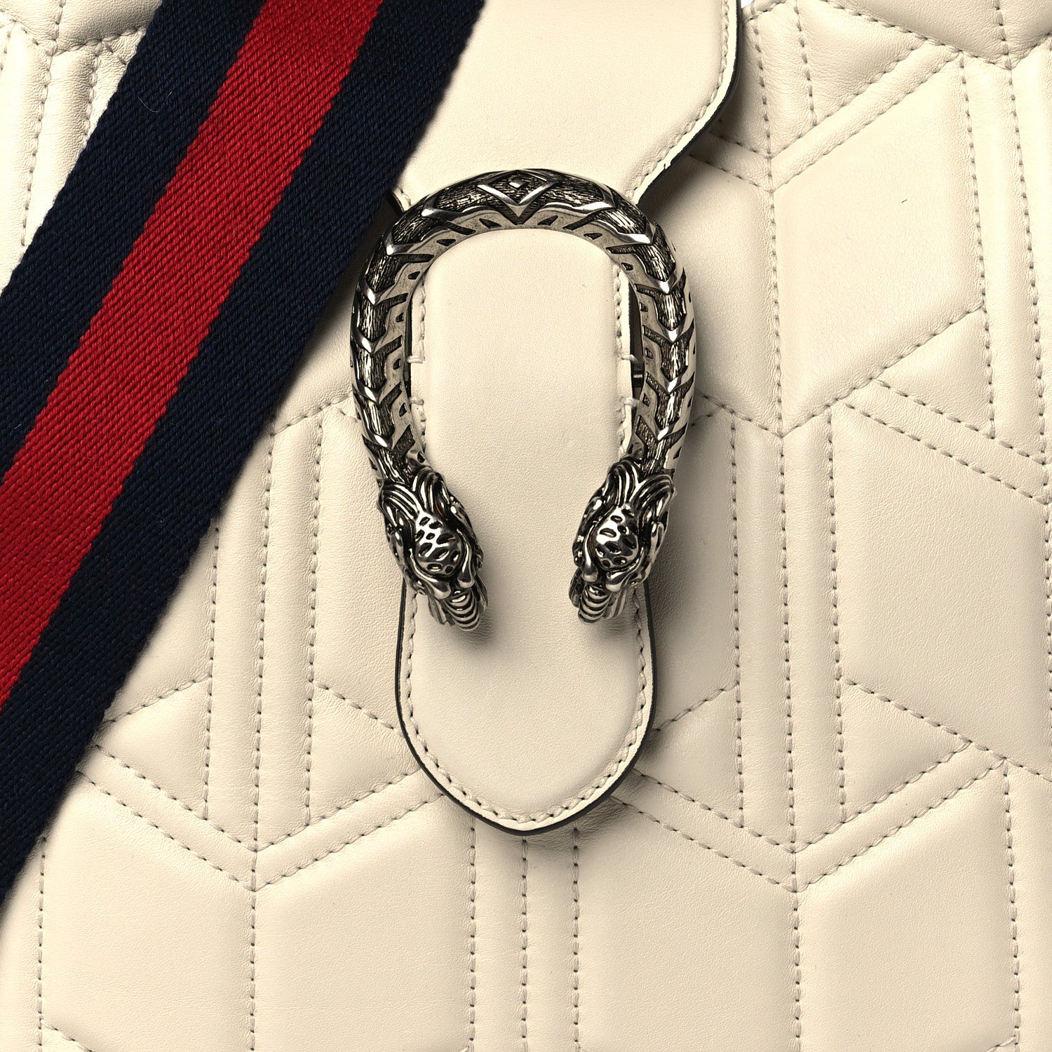Gucci Calfskin Web Quilted Small Dionysus Hobo White 15 of 21