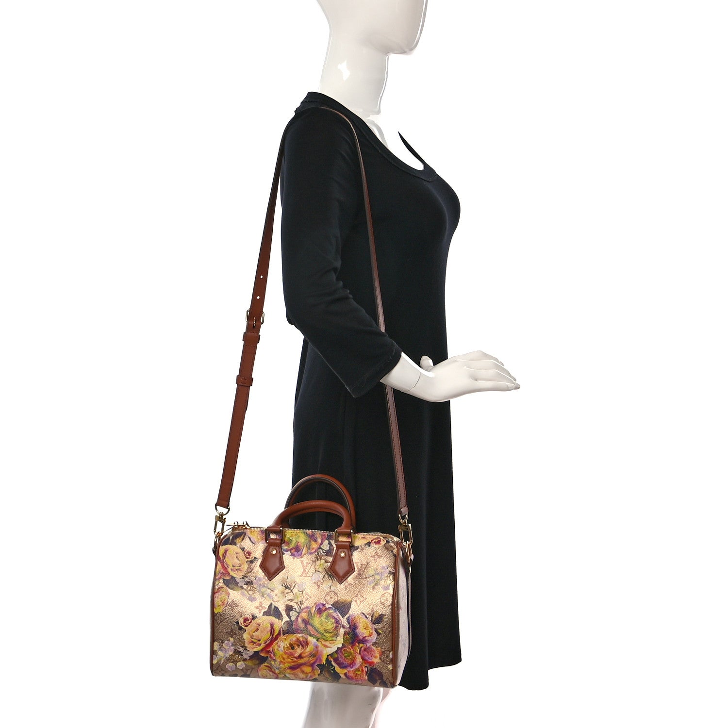 Louis Vuitton Metallic Monogram LV Garden Speedy Bandouliere 25 Gold 3 of 12