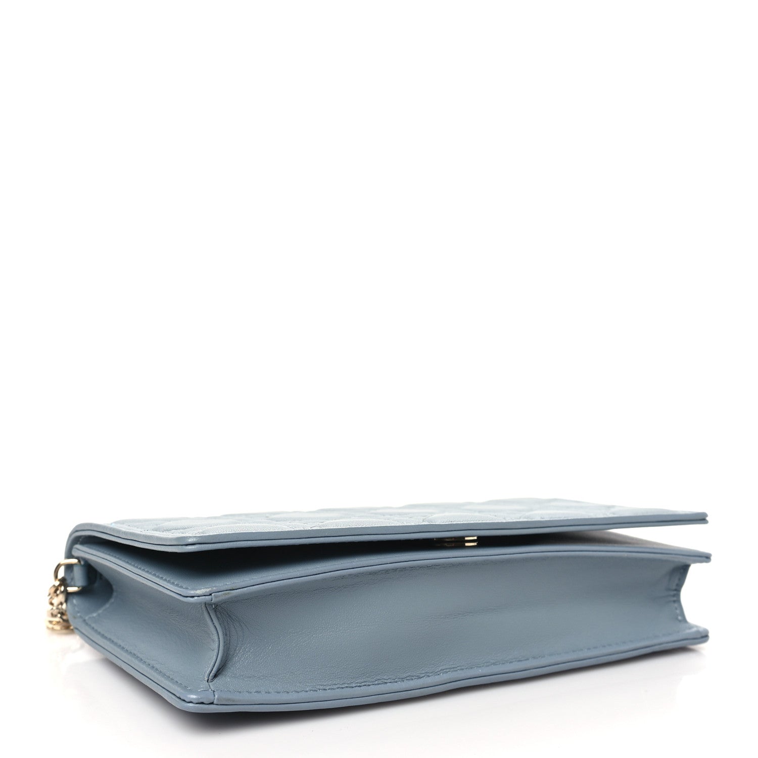 Christian Dior Lambskin Cannage Lady Dior Chain Wallet Cloud Blue 5 of 11