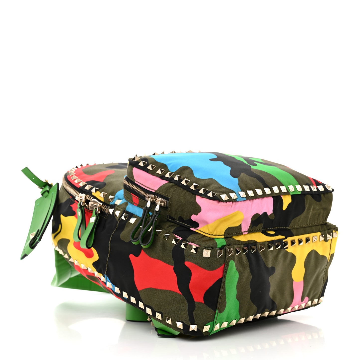 Nylon Psychedelic Camouflage Medium Rockstud Backpack Multicolor