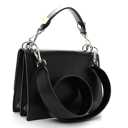 Fendi Vitello Liberty Lucido Metal Monster Eyes Studded Kan I Shoulder Bag Black 2 of 11