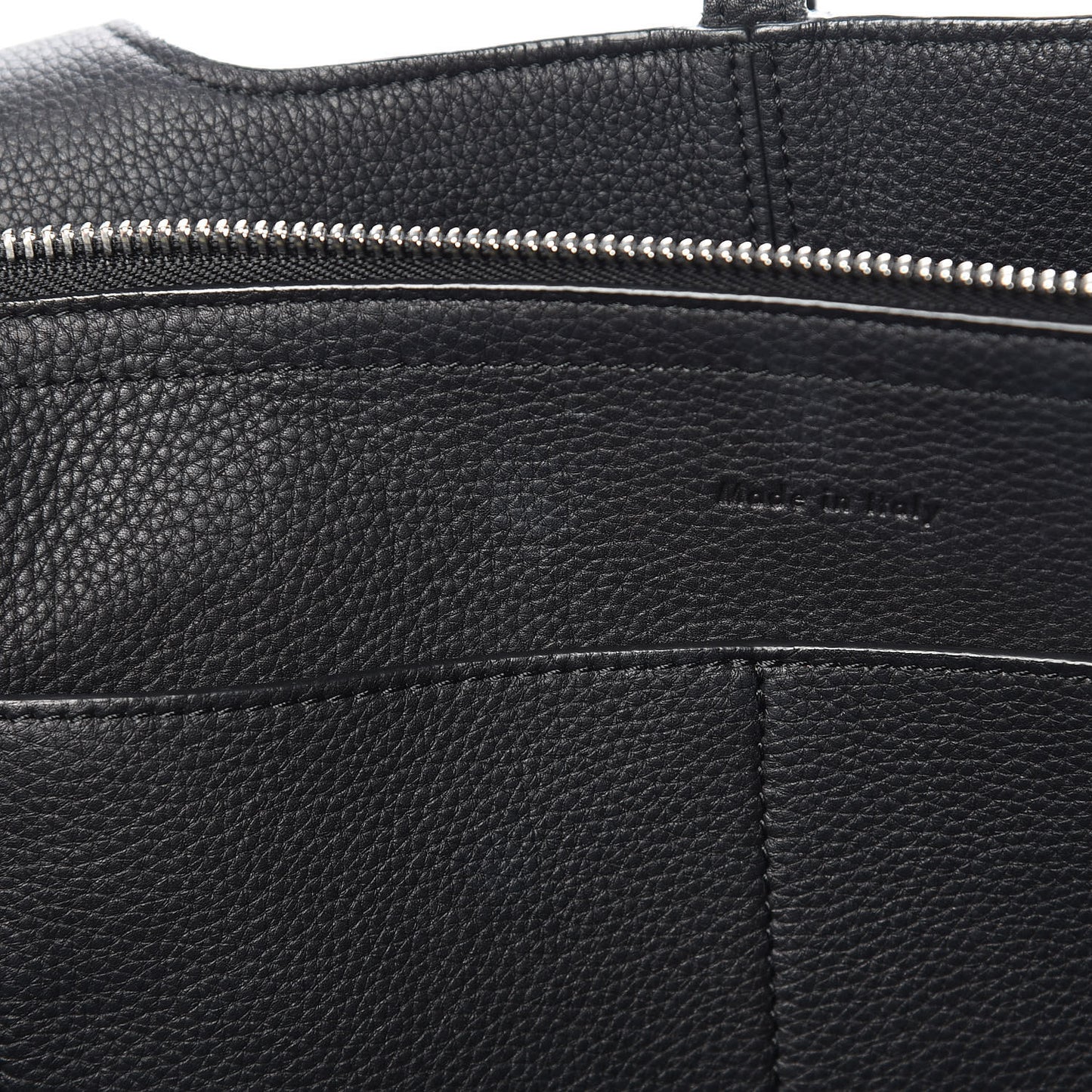 Baby Grained Calfskin Medium Tri-Fold Bag Black