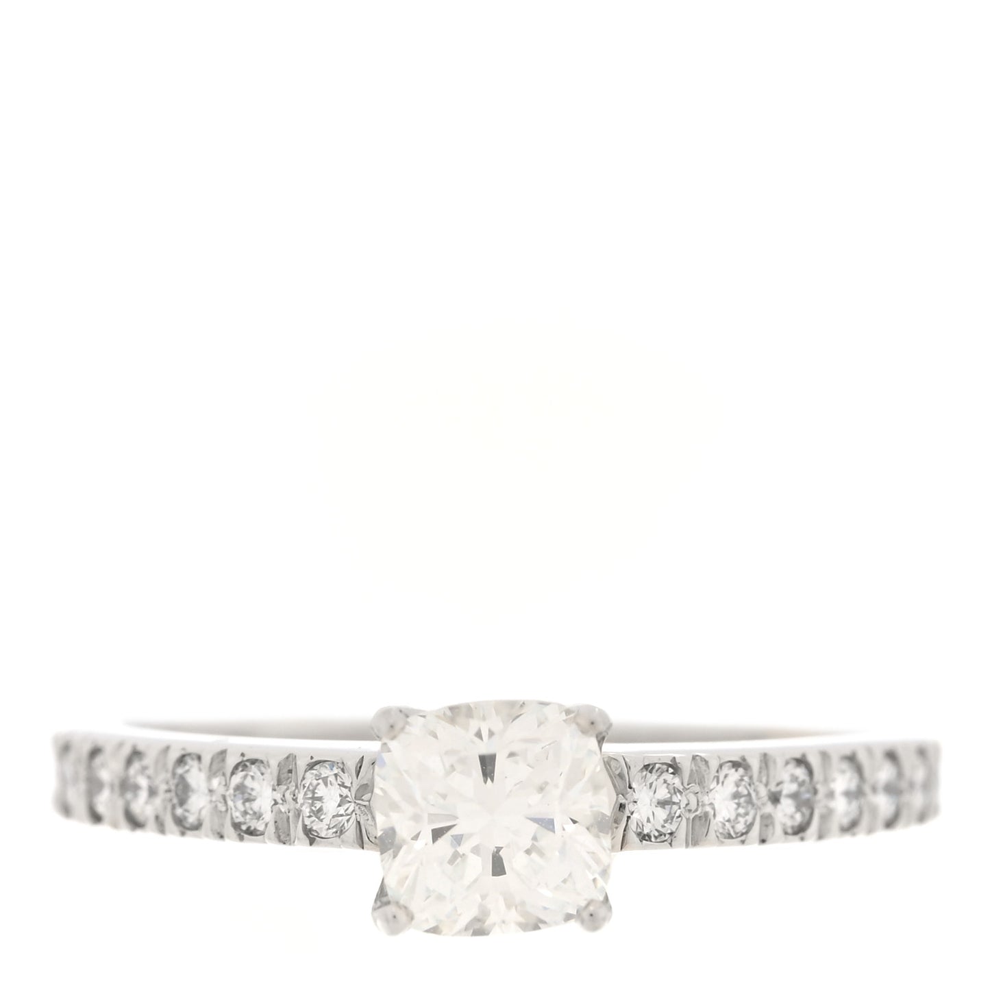 Platinum Diamond .43ct Novo Cushion Cut Engagement Ring 46 3.75