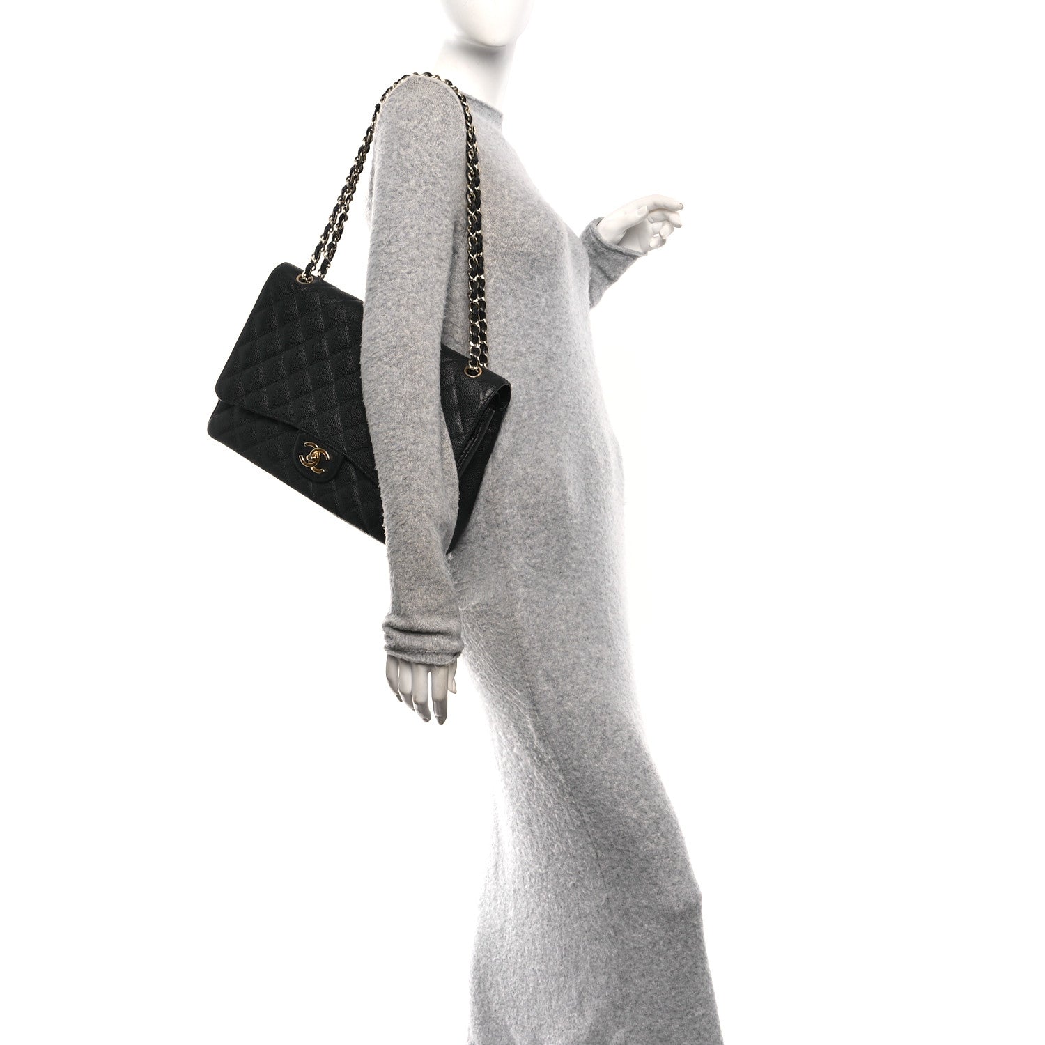 Chanel Caviar Quilted Maxi Double Flap Black 2 of 10