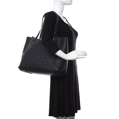MCM Visetos Medium Yris Shopper Tote Black 2 of 9
