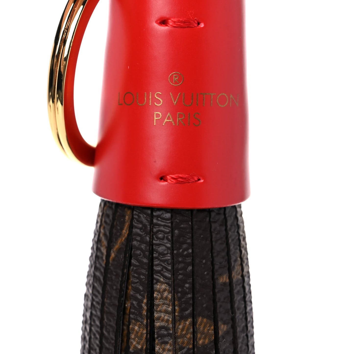 Monogram Tassel Bag Charm Red