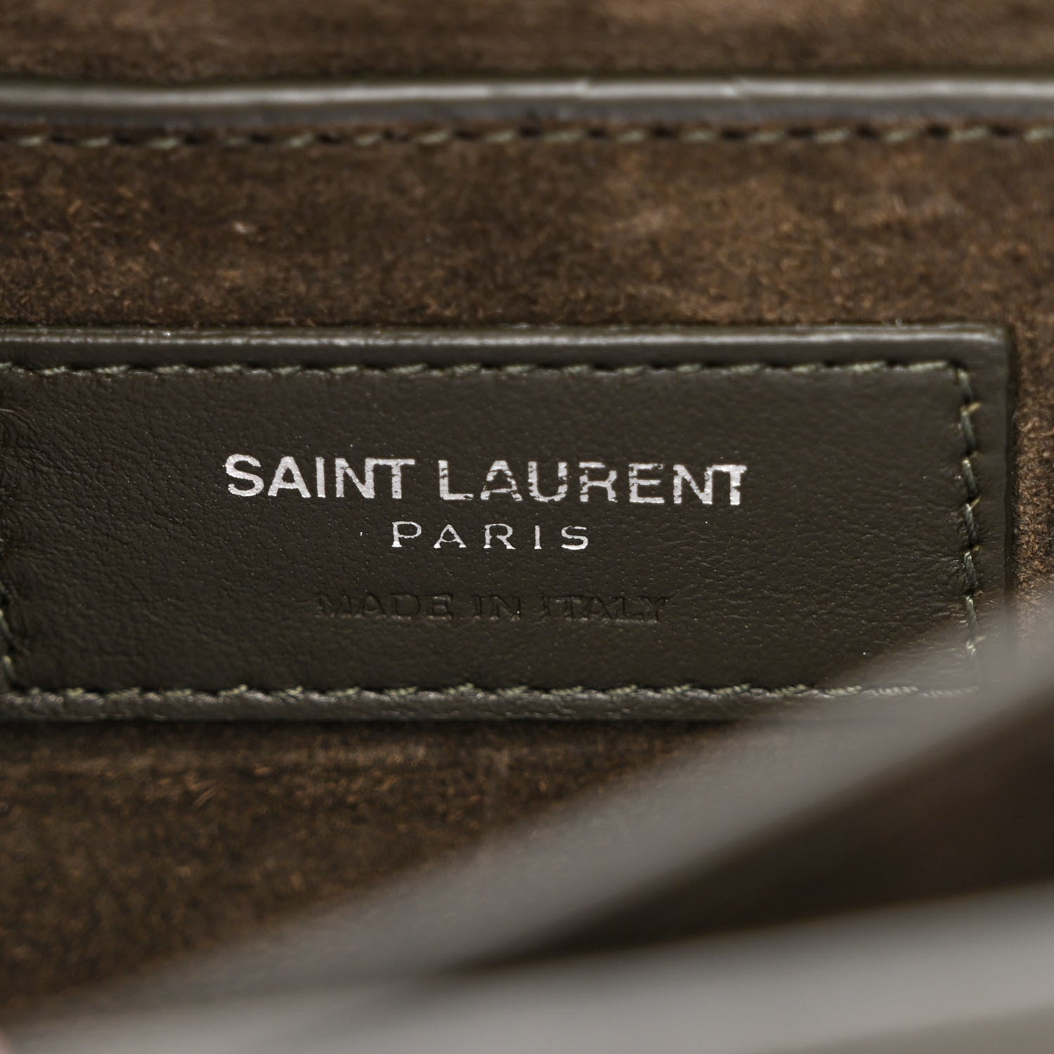 Saint Laurent Grained Calfskin Medium Monogram Sunset Satchel Dark Green 6 of 10
