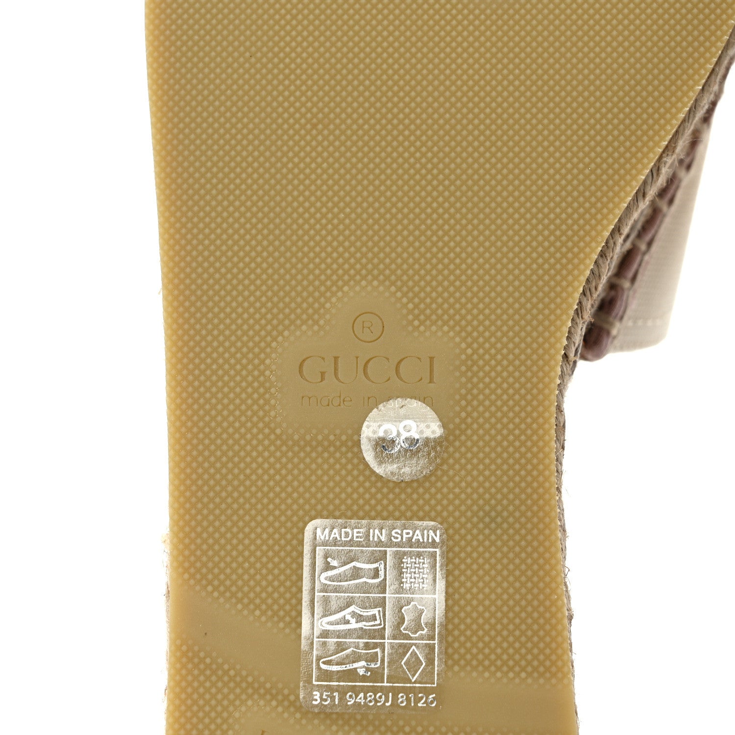 Gucci Canvas Interlocking G Espadrille Slide Sandals 38 Mystic White Shell 6 of 9