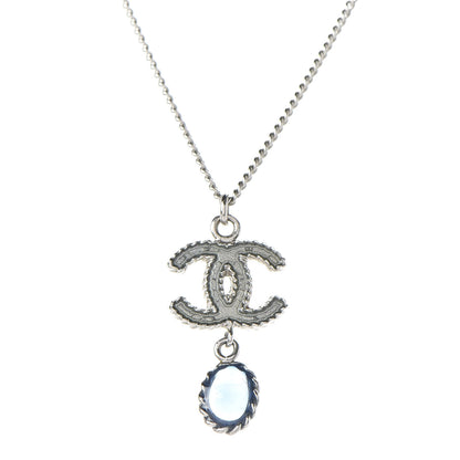 Chanel Enamel CC Drop Necklace Silver 3 of 7
