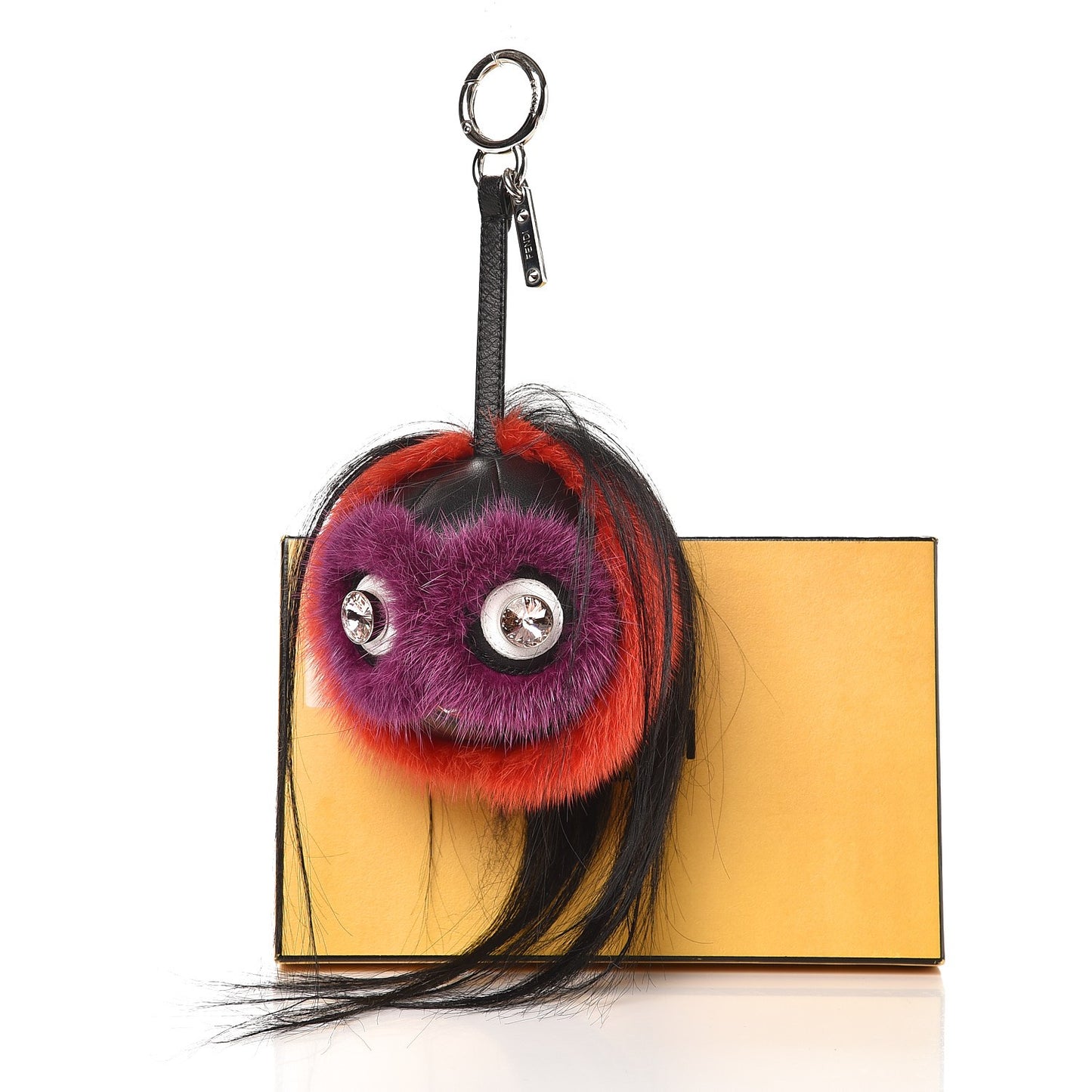 Mink Goat Fur QuTweet Funkyfur Bag Bug Charm Red