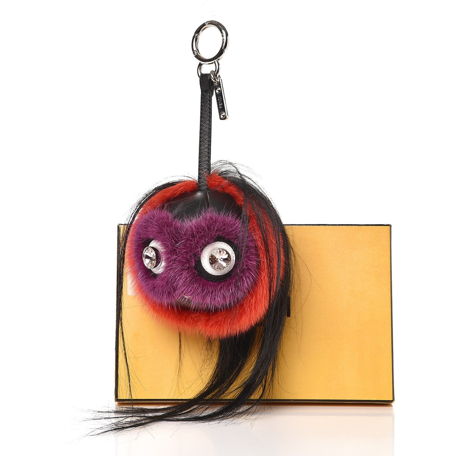 Fendi Mink Goat Fur QuTweet Funkyfur Bag Bug Charm Red 4 of 4