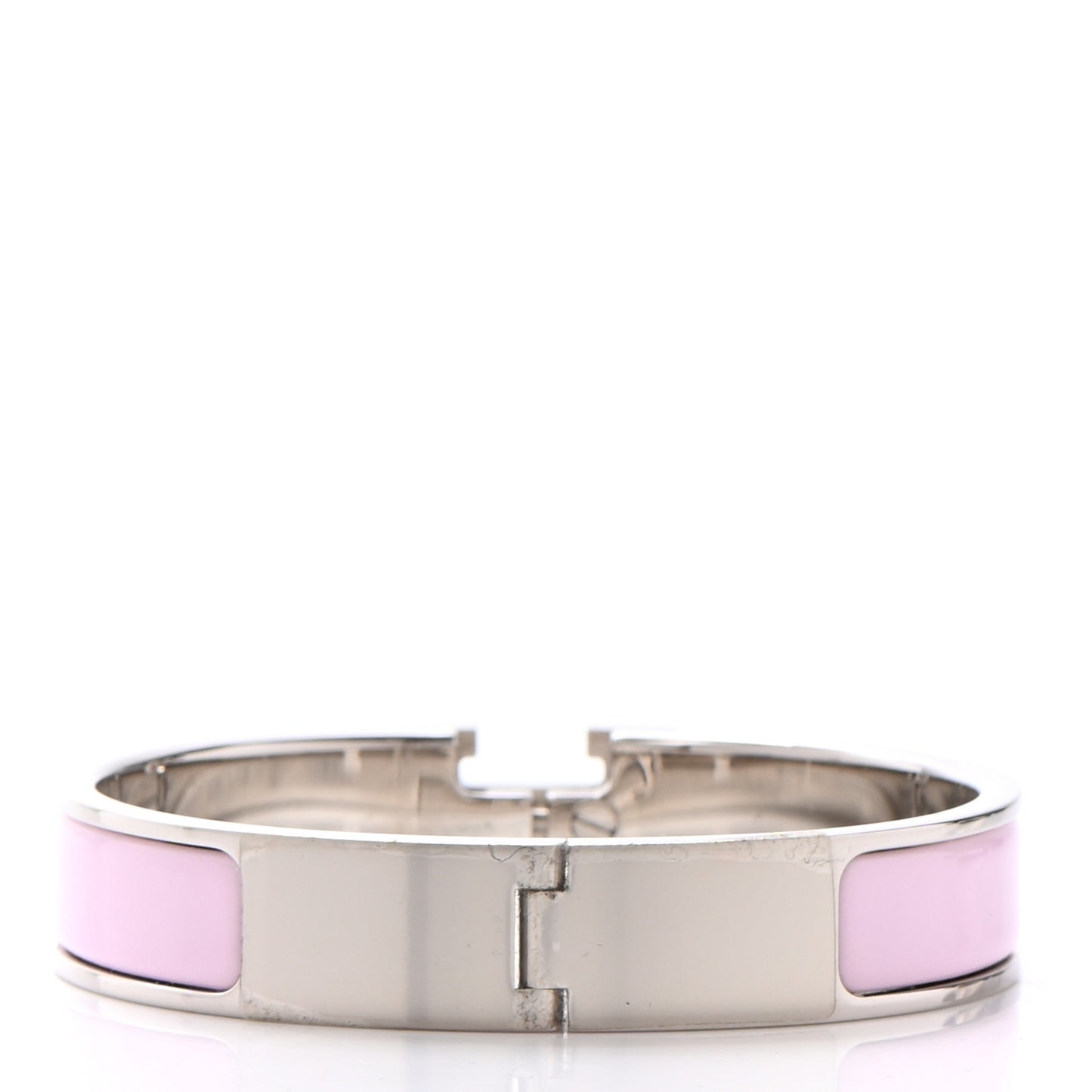 Enamel Narrow Clic Clac H Bracelet PM Bois De Rose