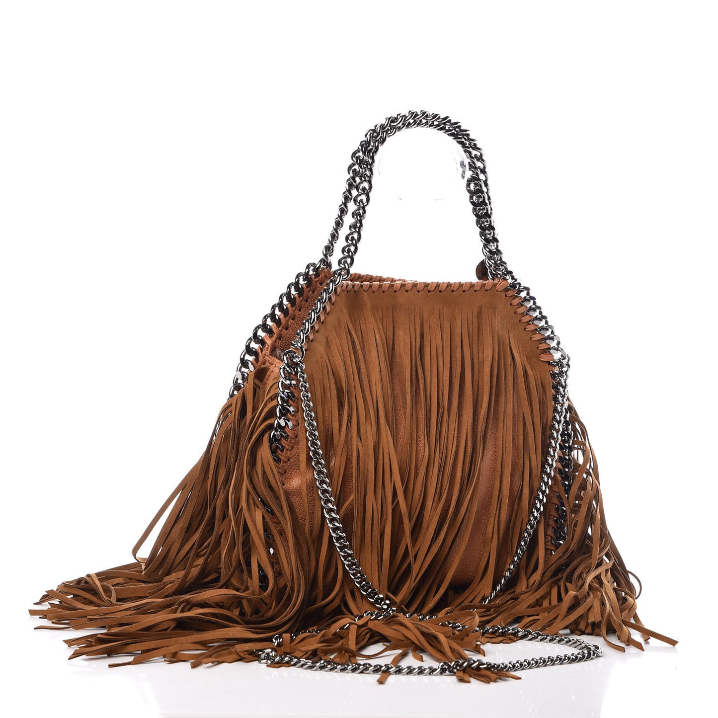 Eco Suede Mini Fringe Falabella Tote Tan