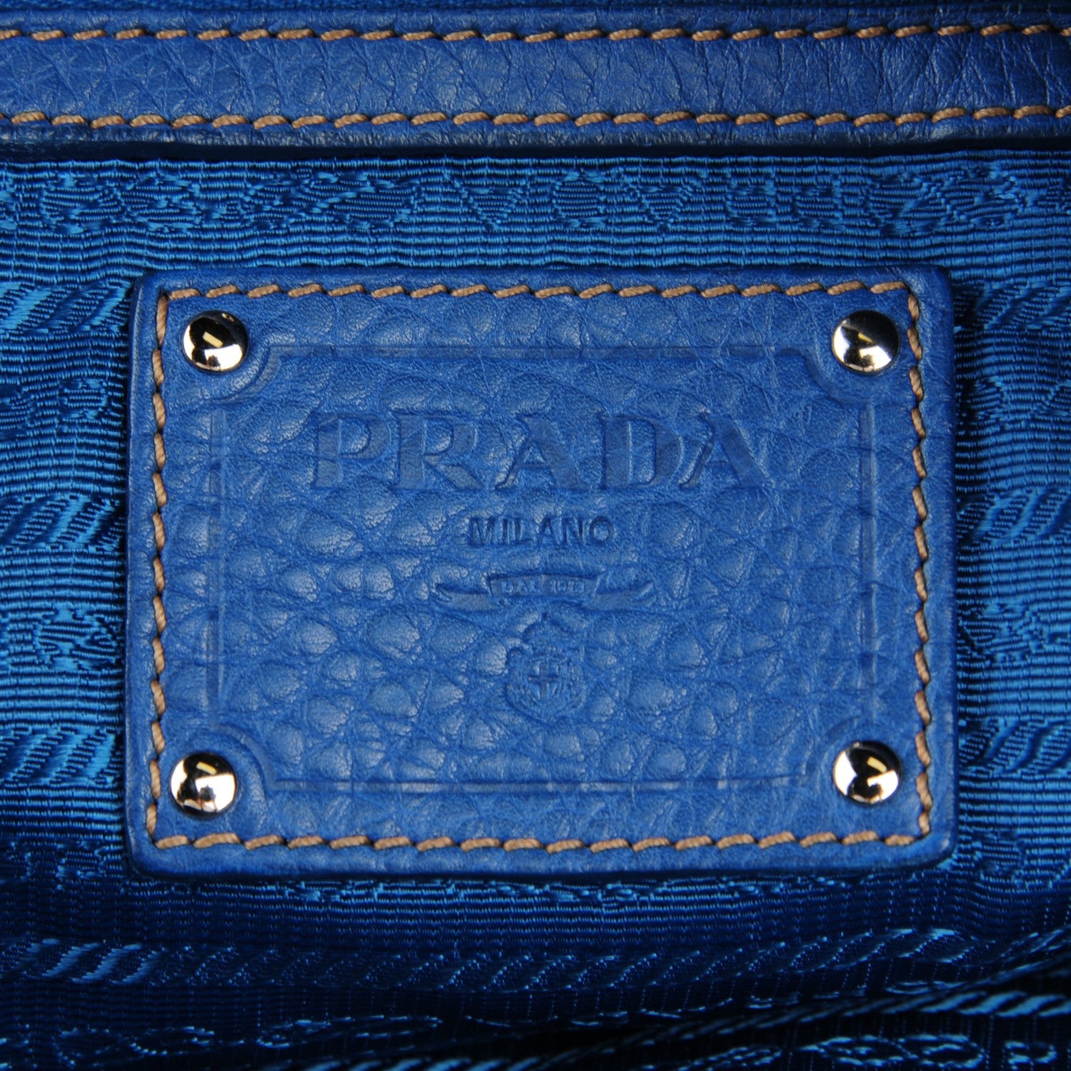 Prada Vitello Daino Tote Cobalto 5 of 9