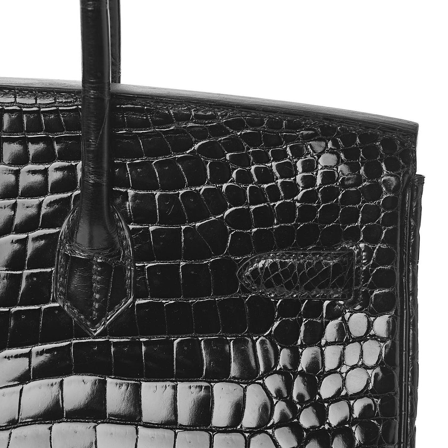 Shiny Porosus Crocodile Birkin 35 Black