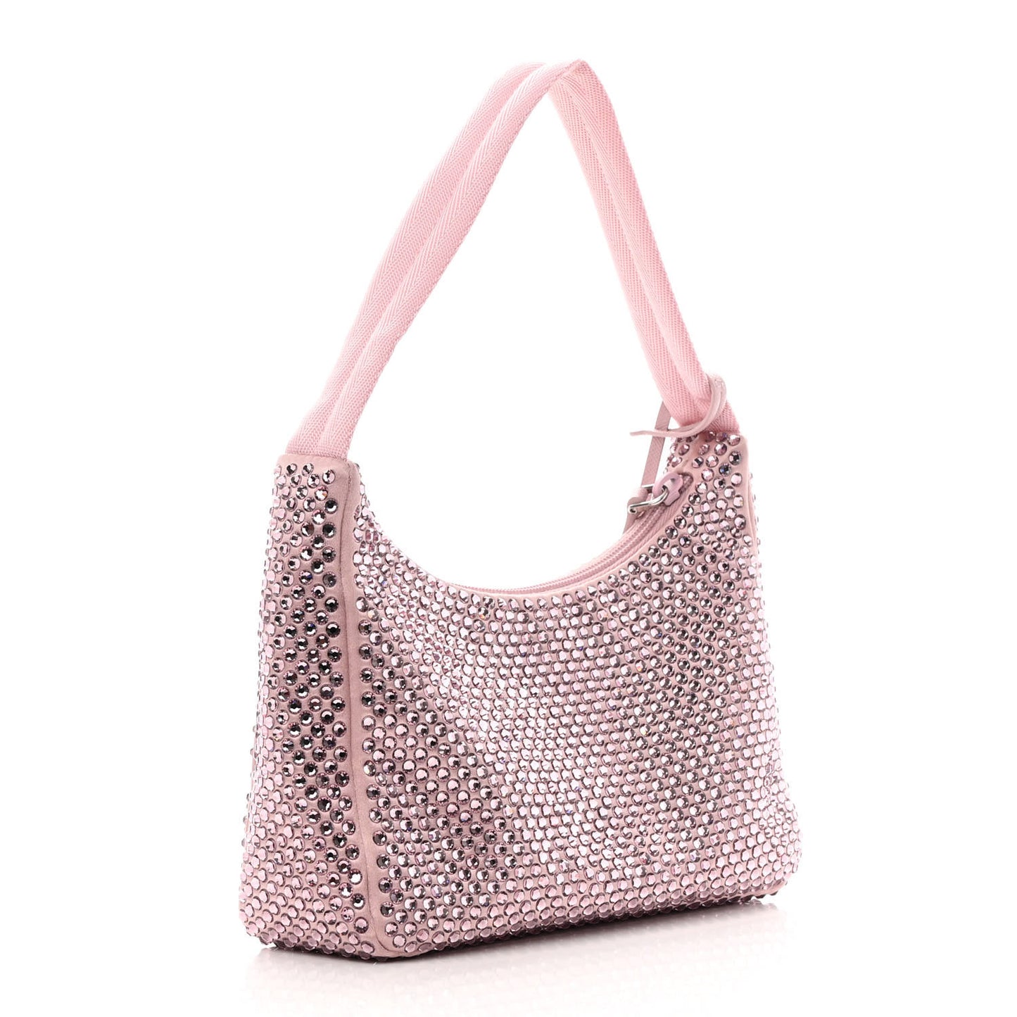 Satin Crystal Mini Re-Edition 2000 Bag Alabastro