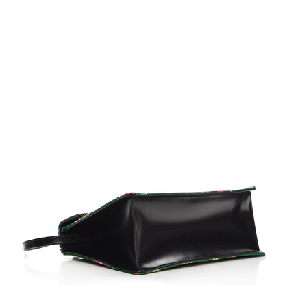 Gucci Jacquard Floral Medium Sylvie Top Handle Bag Green Multicolor Black 5 of 16